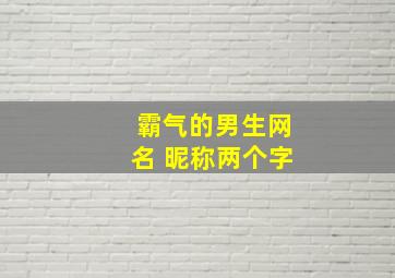 霸气的男生网名 昵称两个字